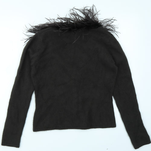 Principles Womens Green  Knit Cardigan Jumper Size 14  - Feather trim