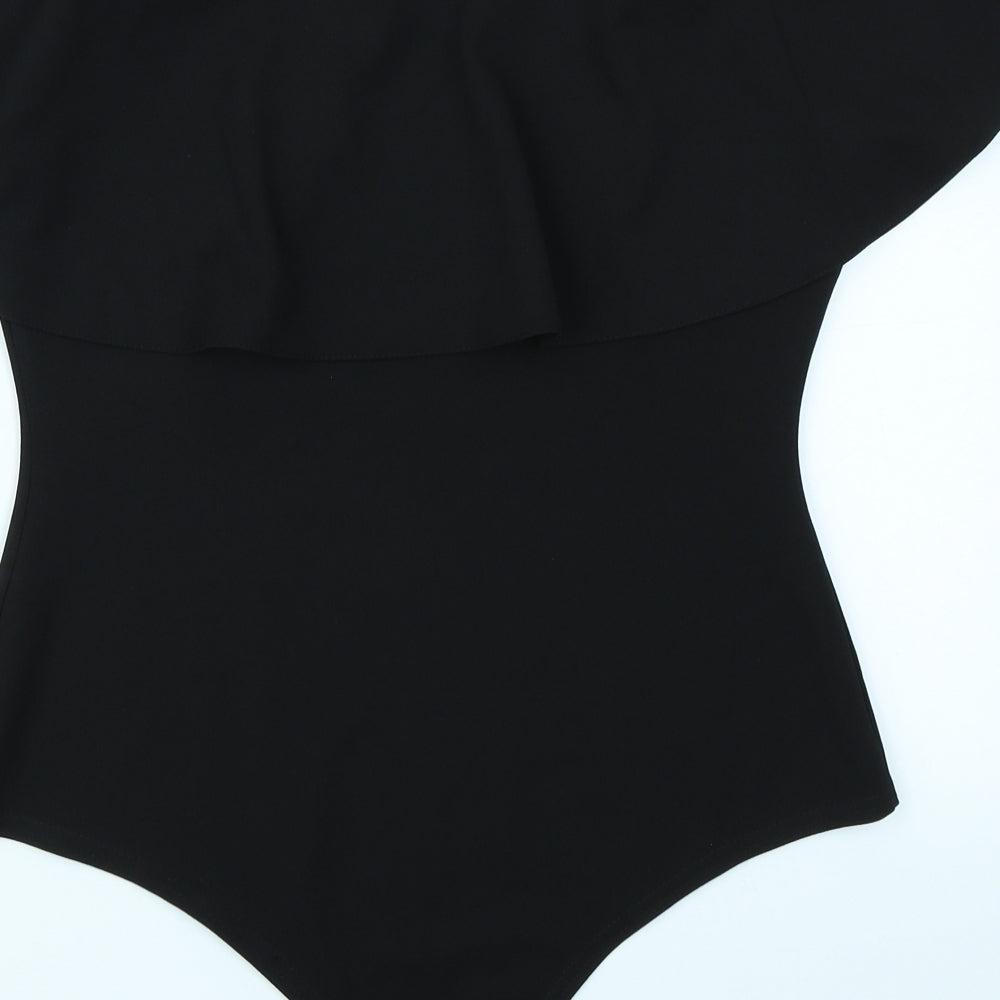 Boohoo Womens Black   Bodysuit One-Piece Size 14