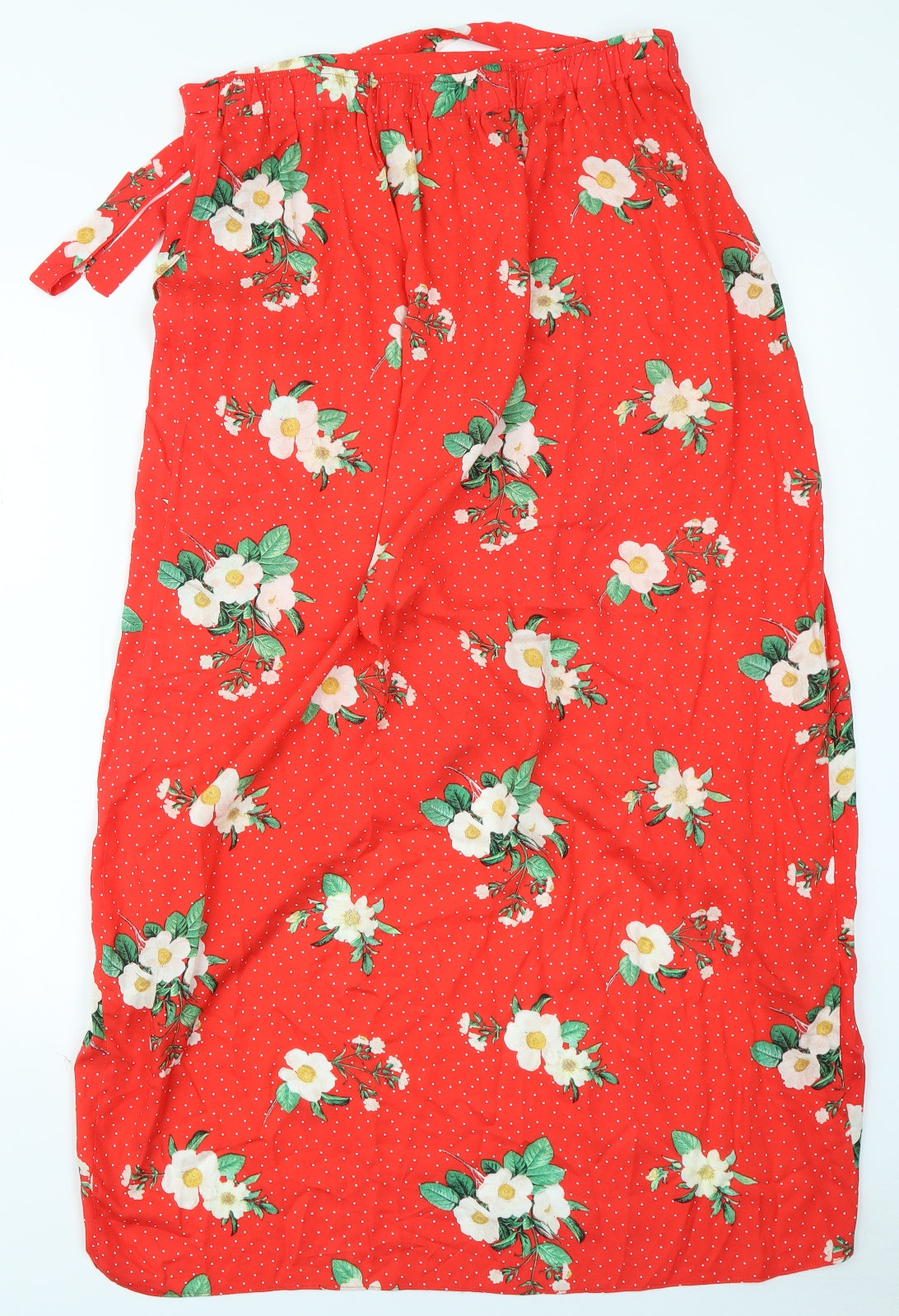 George Womens Red Floral  Wrap Skirt Size 14