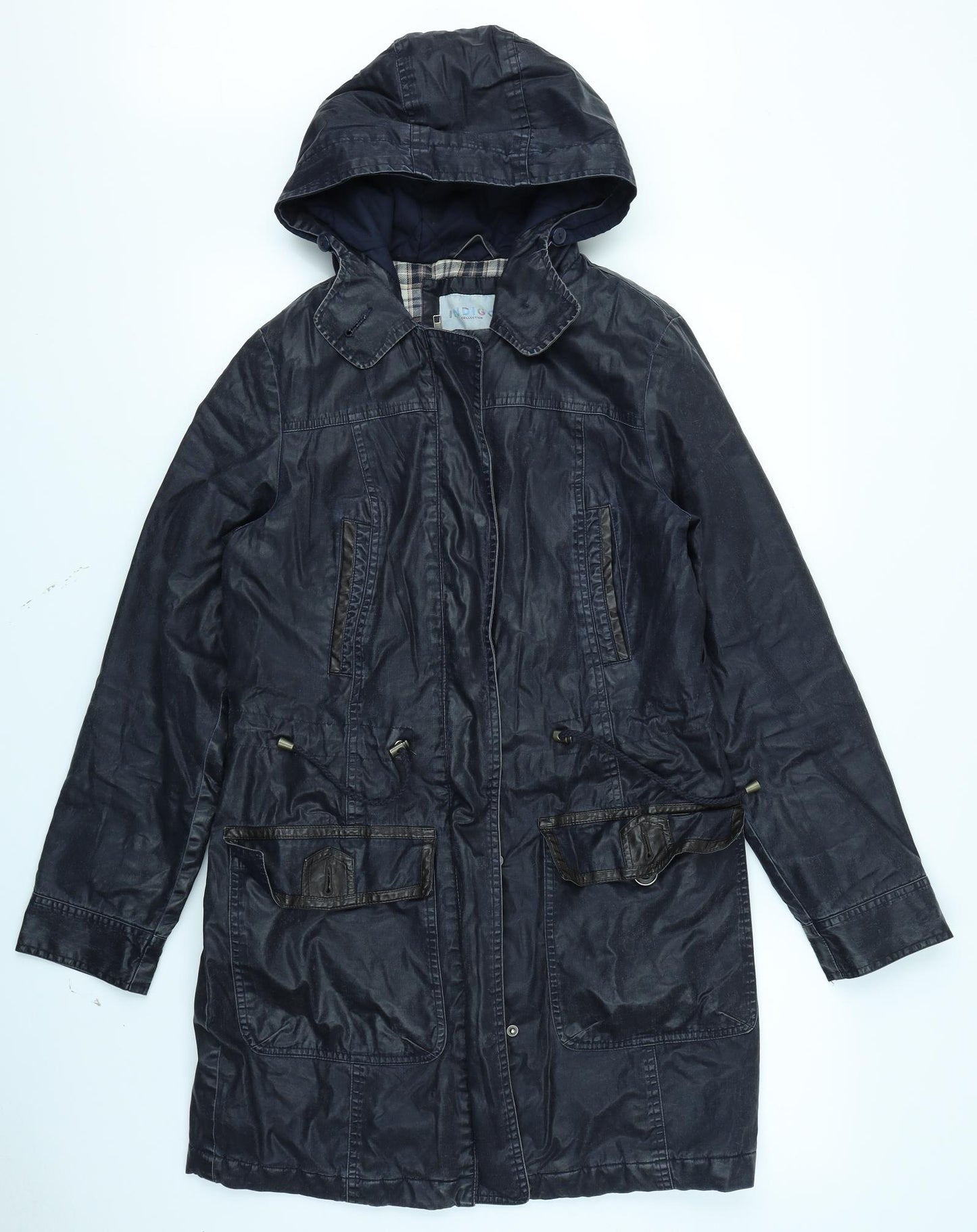 Indigo Womens Blue   Rain Coat Coat Size 10