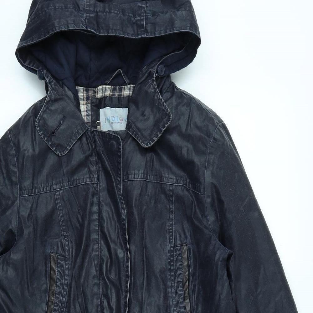 Indigo Womens Blue   Rain Coat Coat Size 10