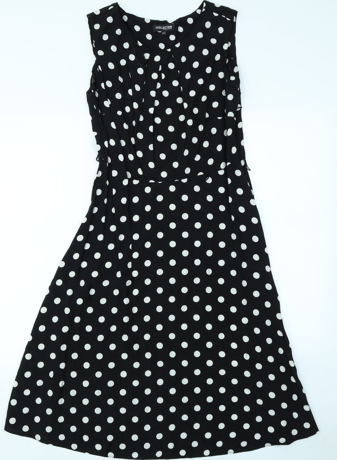 The Collection Womens Black Polka Dot  Fit & Flare  Size 14