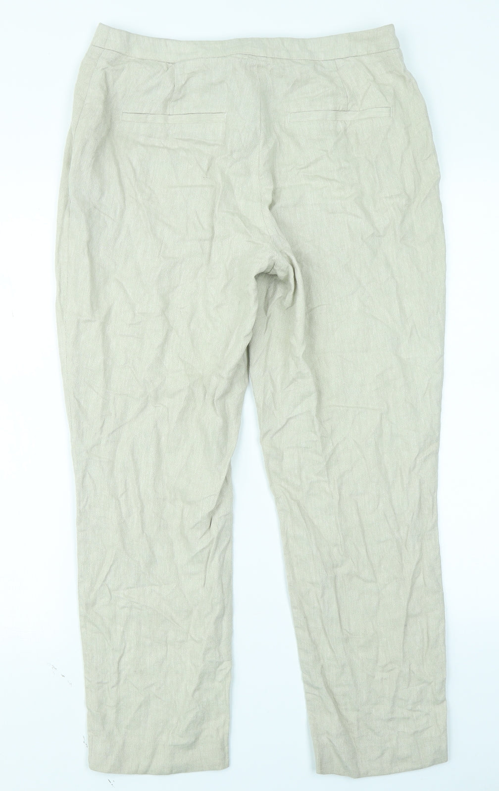 H&M Womens Beige   Chino Trousers Size 12 L25 in