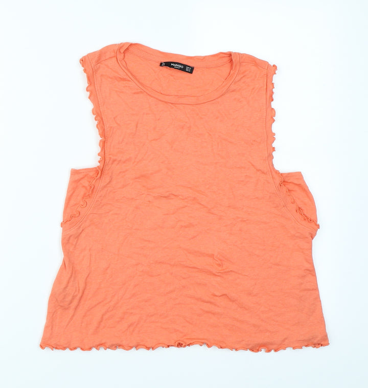 Mango Womens Orange   Basic Tank Size M
