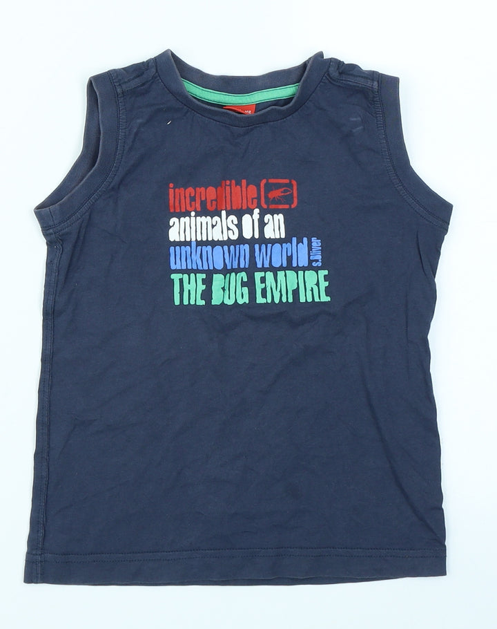 S. Oliver Boys Blue Basic Tank Size 4-5 Years