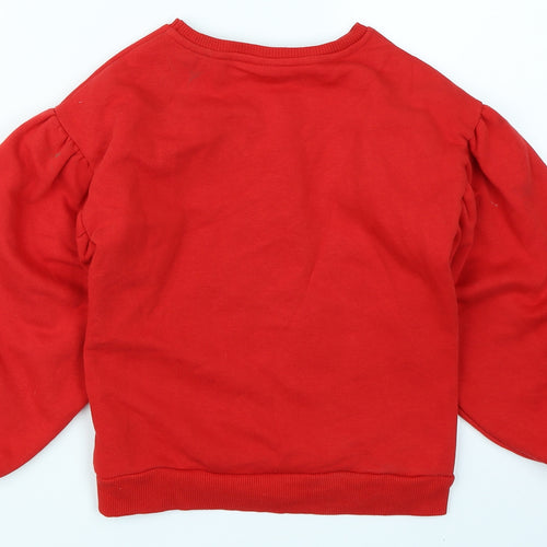 Matalan Girls Red   Pullover Sweatshirt Size 8 Years  - Minnie Mouse Puff sleeve