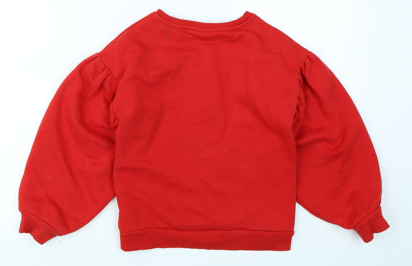 Matalan Girls Red   Pullover Sweatshirt Size 8 Years  - Minnie Mouse Puff sleeve