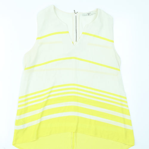 NEXT Womens Yellow Striped  Basic Blouse Size 14