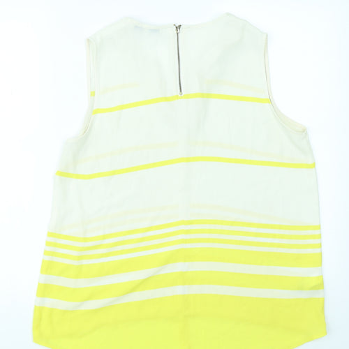 NEXT Womens Yellow Striped  Basic Blouse Size 14