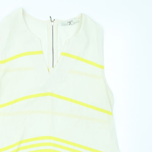 NEXT Womens Yellow Striped  Basic Blouse Size 14
