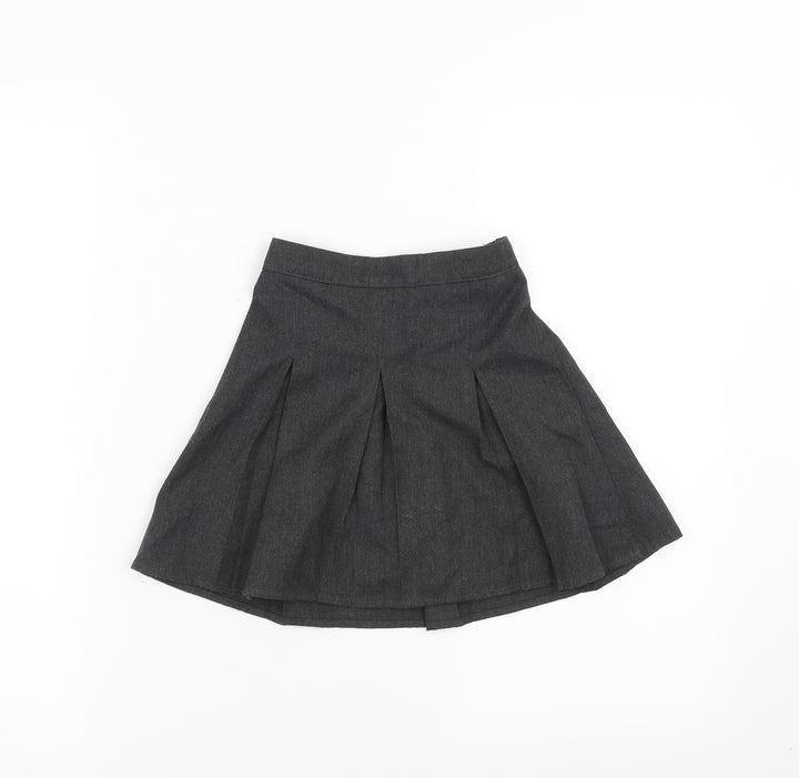Preworn Girls Grey A-Line Skirt Size 3-4 Years - School