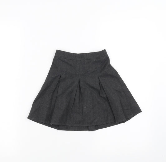 Front view of Preworn girls’ grey a-line skirt, size 3-4, years - school