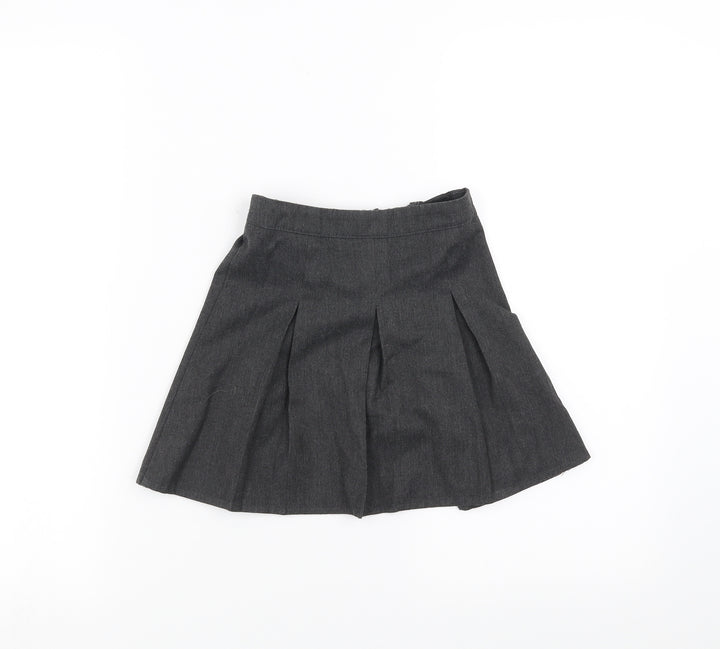 Preworn Girls Grey A-Line Skirt Size 3-4 Years - School