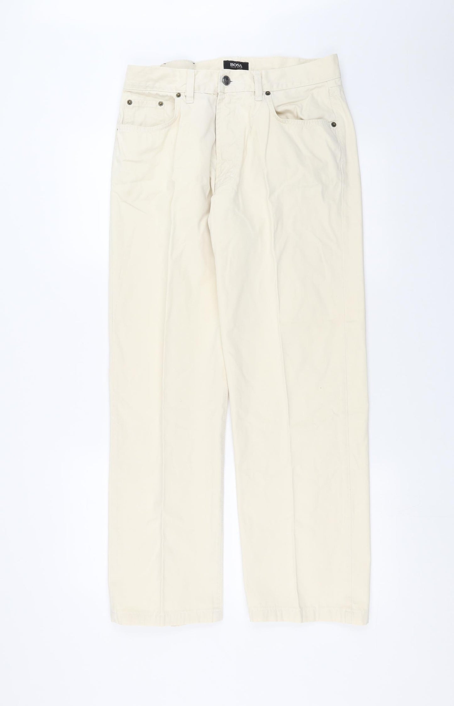 Boss Mens Beige  Denim Straight Jeans Size 32 in L29 in