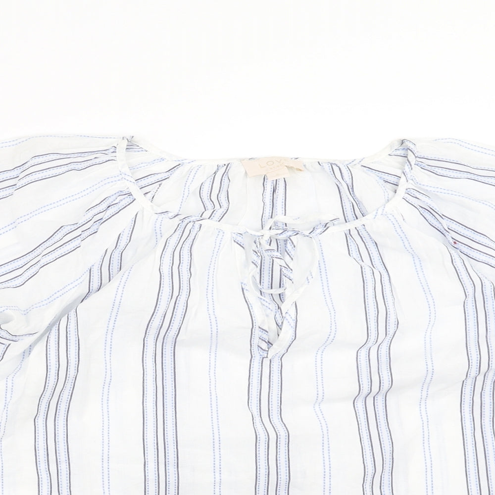 Gap Womens White Striped  Basic Blouse Size S