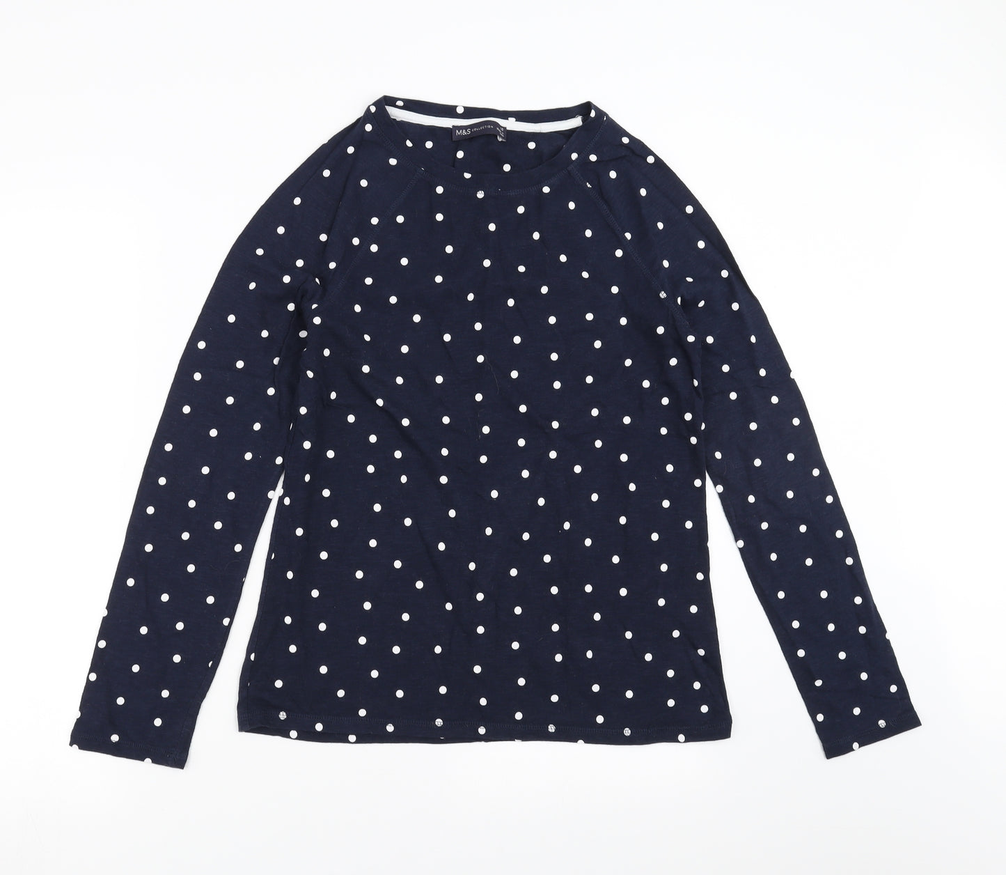 Marks and Spencer Womens Blue Polka Dot  Basic T-Shirt Size 10