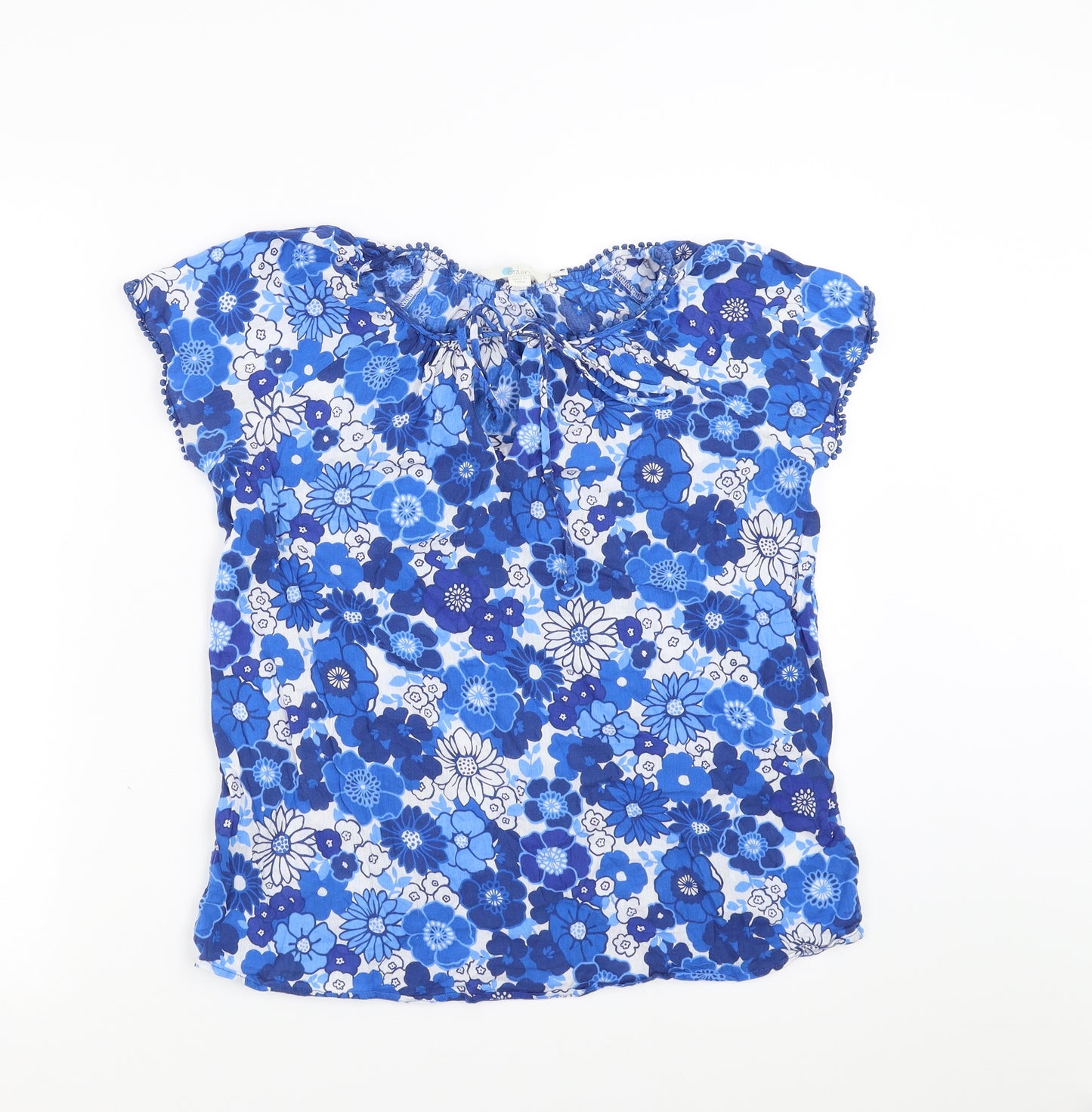 Boden Womens Blue Floral  Basic Blouse Size 8