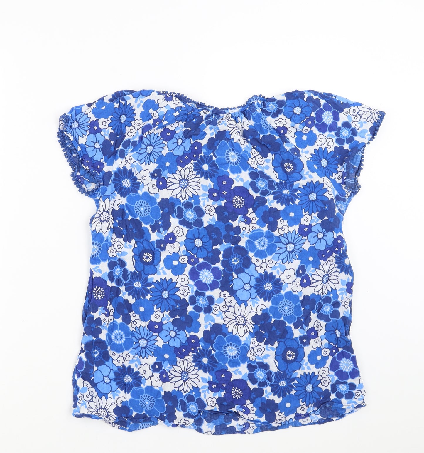 Boden Womens Blue Floral  Basic Blouse Size 8