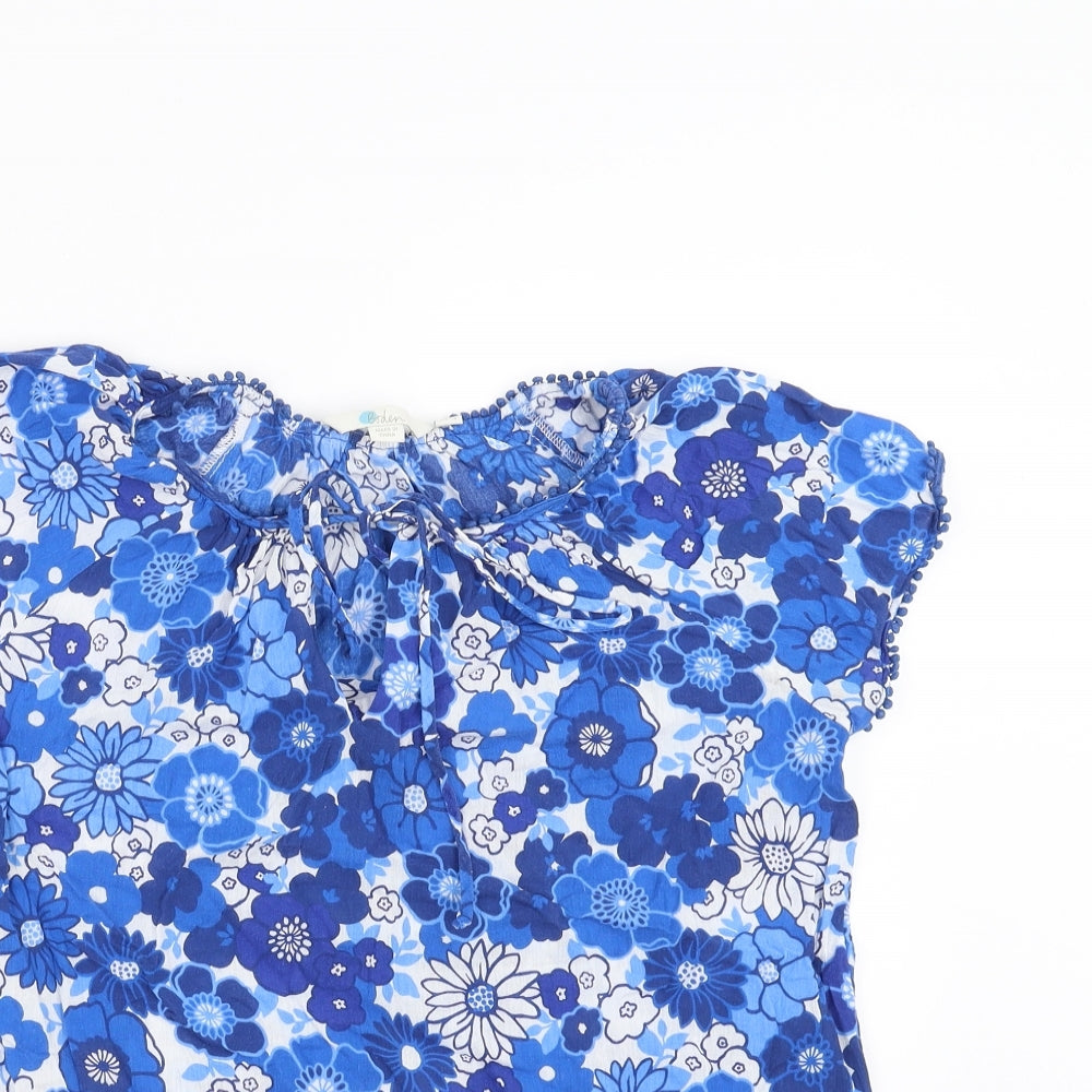 Boden Womens Blue Floral  Basic Blouse Size 8