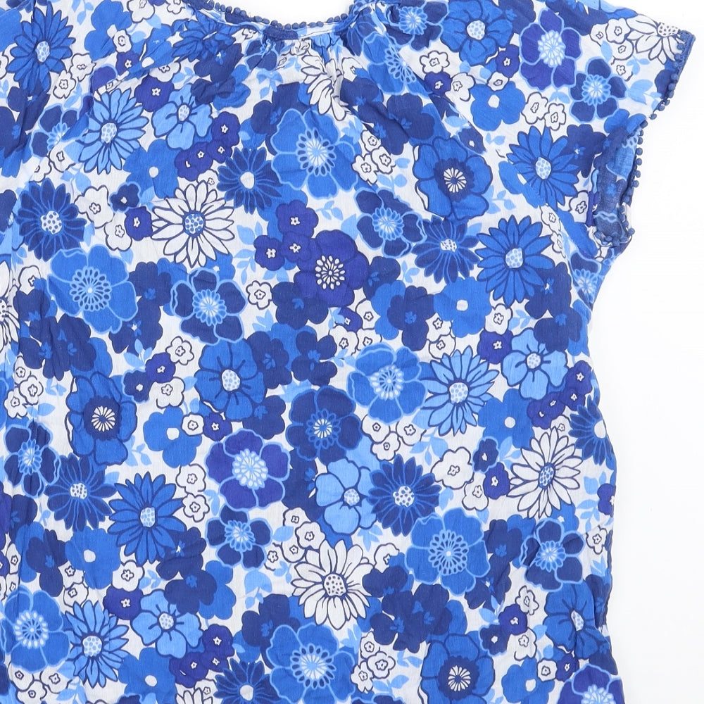 Boden Womens Blue Floral  Basic Blouse Size 8
