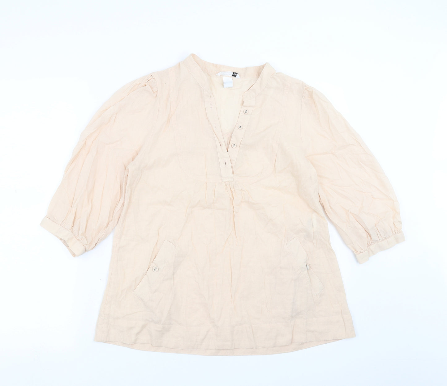 H&M Womens Orange   Basic Blouse Size 10  - Peach colour