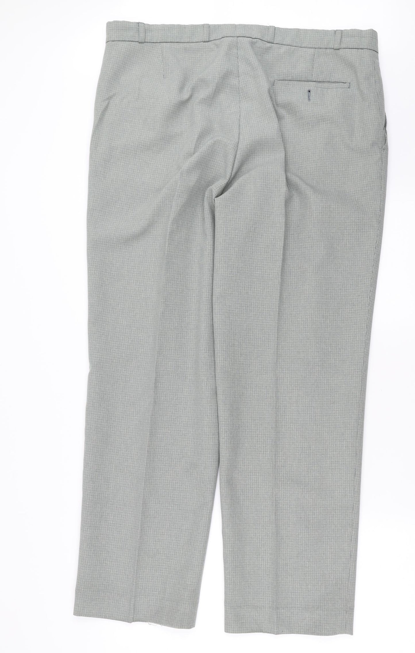 Essentials Mens Green Houndstooth  Trousers  Size 40 in L31 in