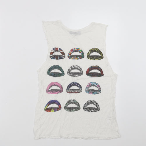 Primark Womens White   Basic Tank Size 6  - mouth
