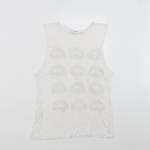 Primark Womens White   Basic Tank Size 6  - mouth