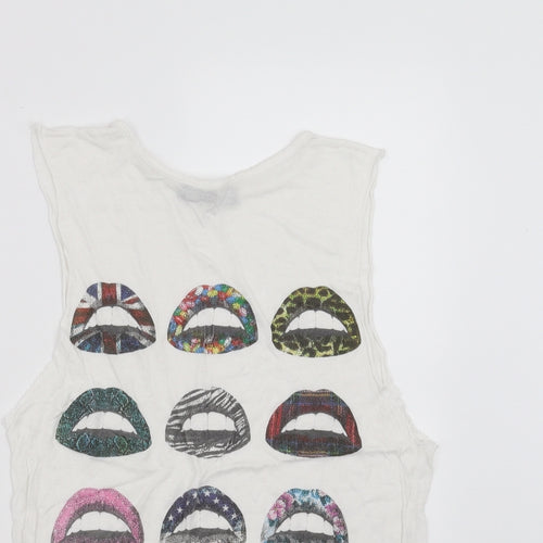 Primark Womens White   Basic Tank Size 6  - mouth
