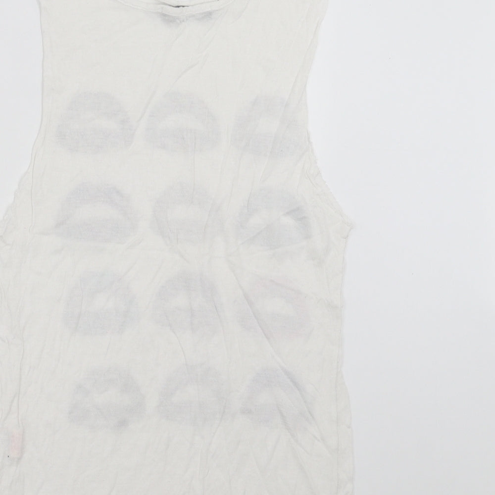 Primark Womens White   Basic Tank Size 6  - mouth