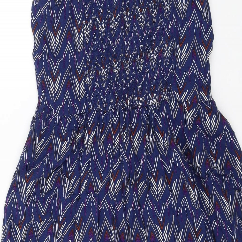Divided by H&M Womens Blue Geometric  Fit & Flare  Size 6