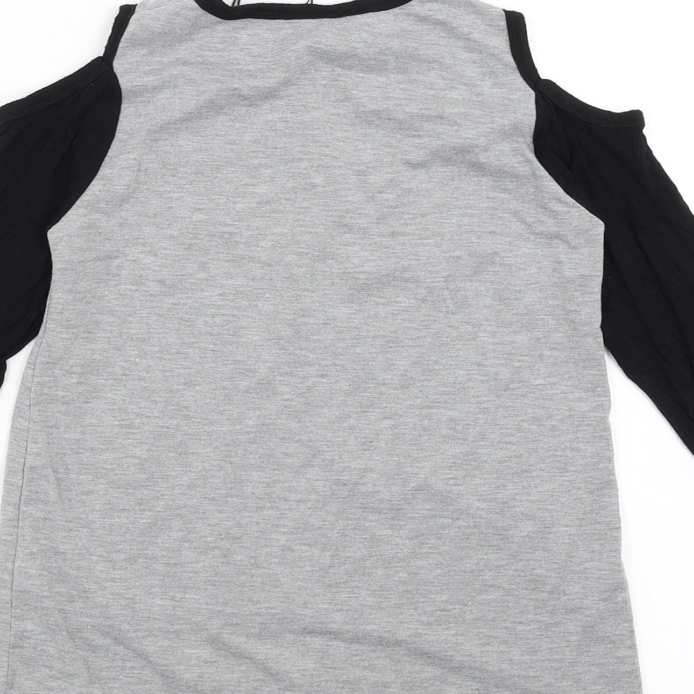 Boohoo Girls Grey   Basic T-Shirt Size 7-8 Years  - nyc
