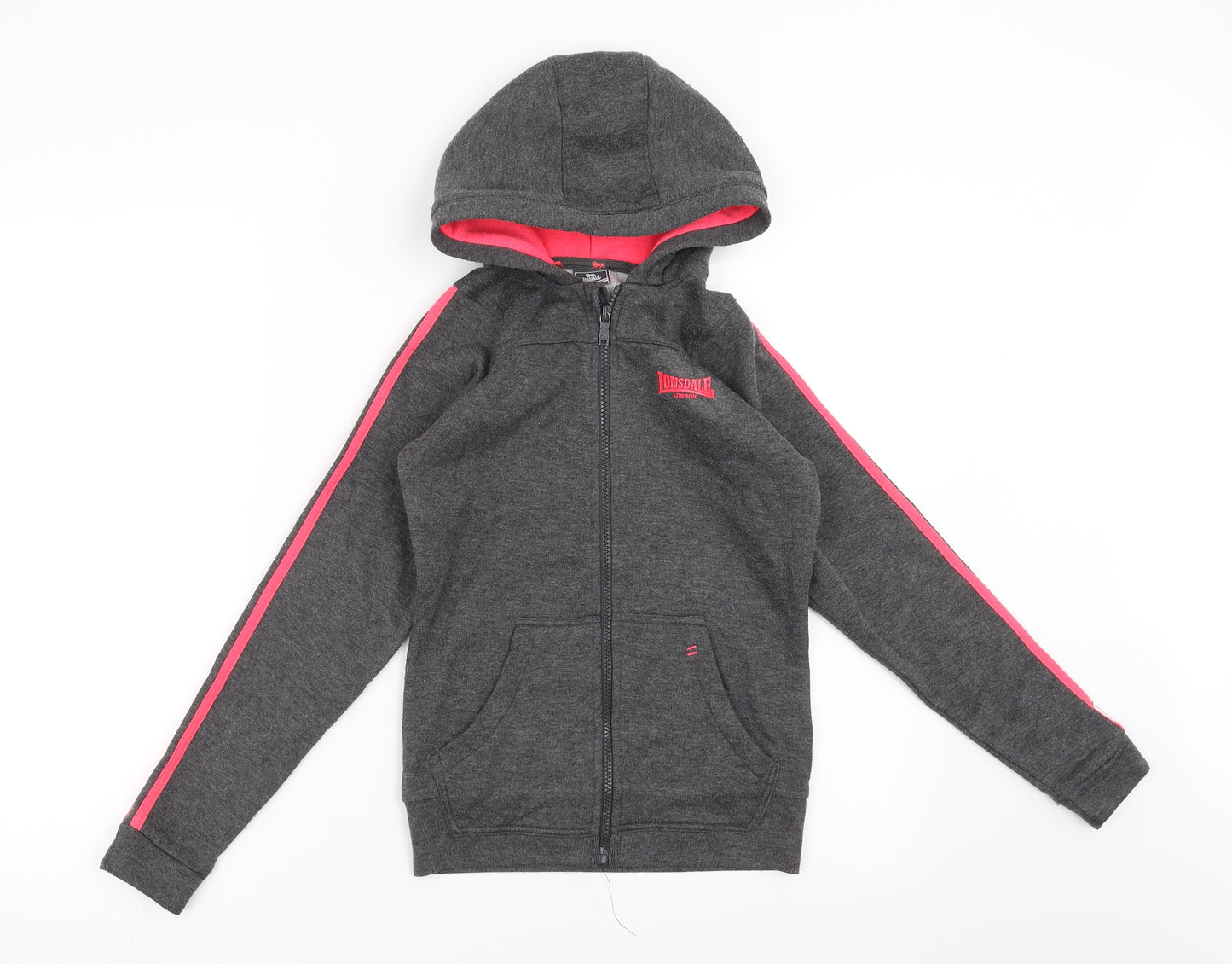 Lonsdale Girls Grey   Full Zip Hoodie Size 7-8 Years