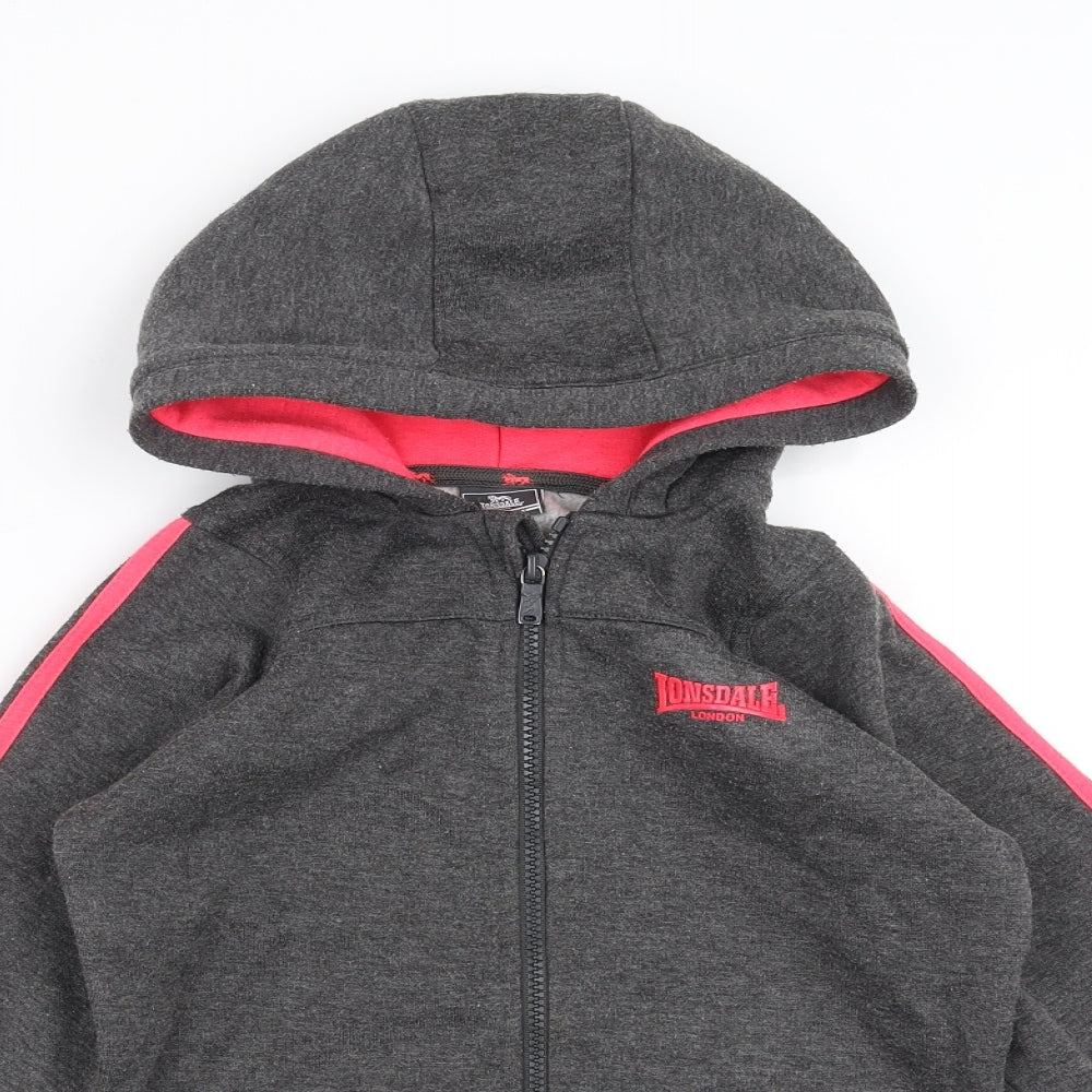 Lonsdale Girls Grey   Full Zip Hoodie Size 7-8 Years