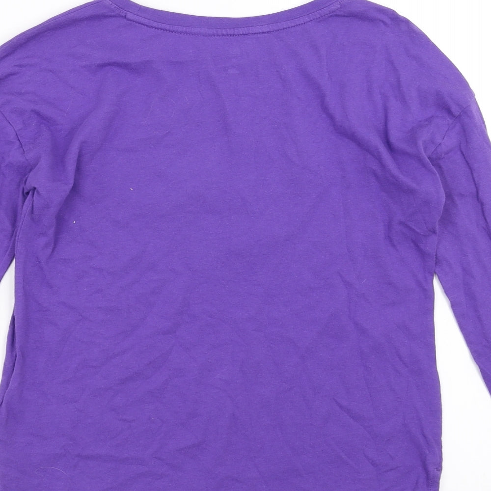 Gap Girls Purple   Basic T-Shirt Size 12-13 Years  - heart