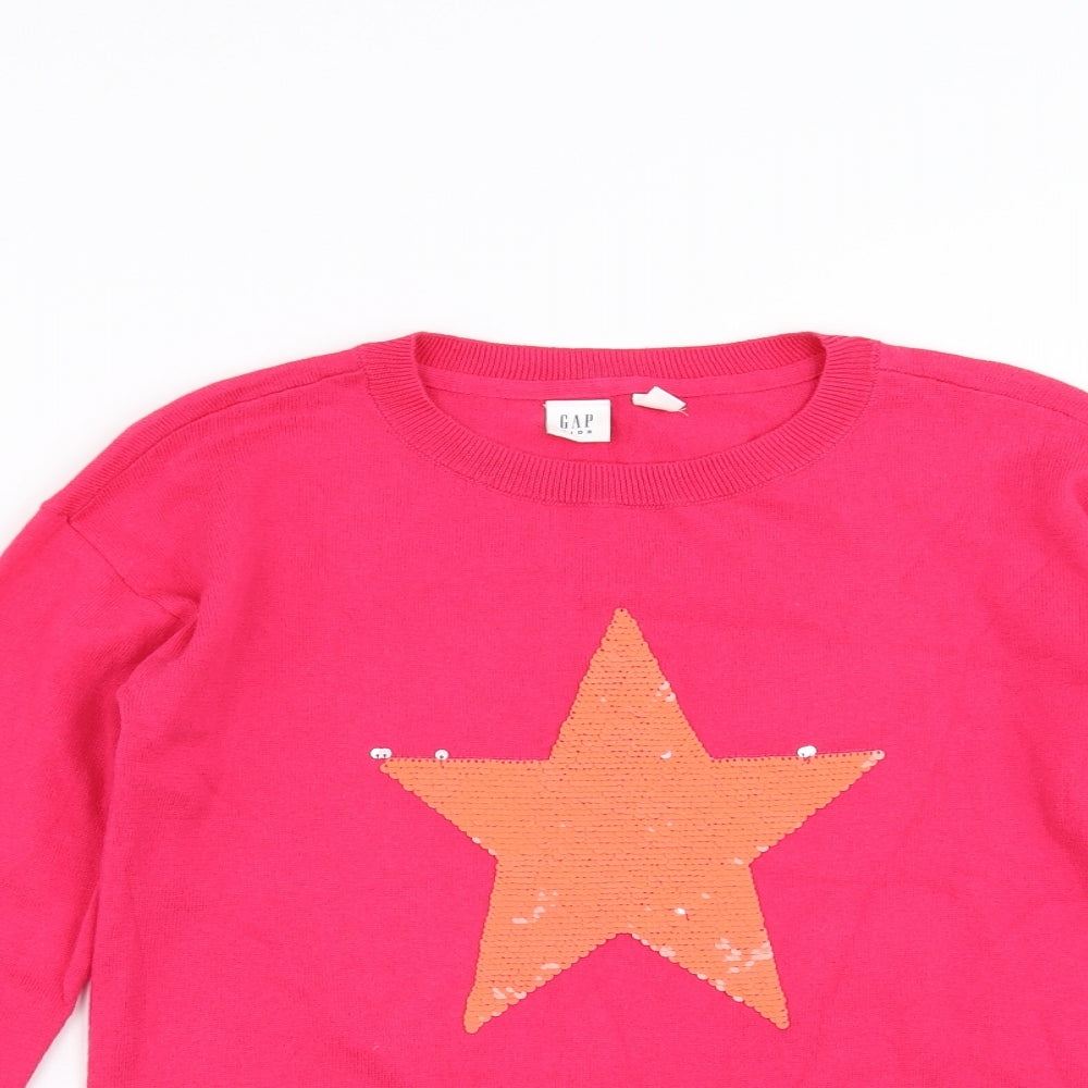 Gap Girls Pink   Pullover Jumper Size 12-13 Years  - STAR