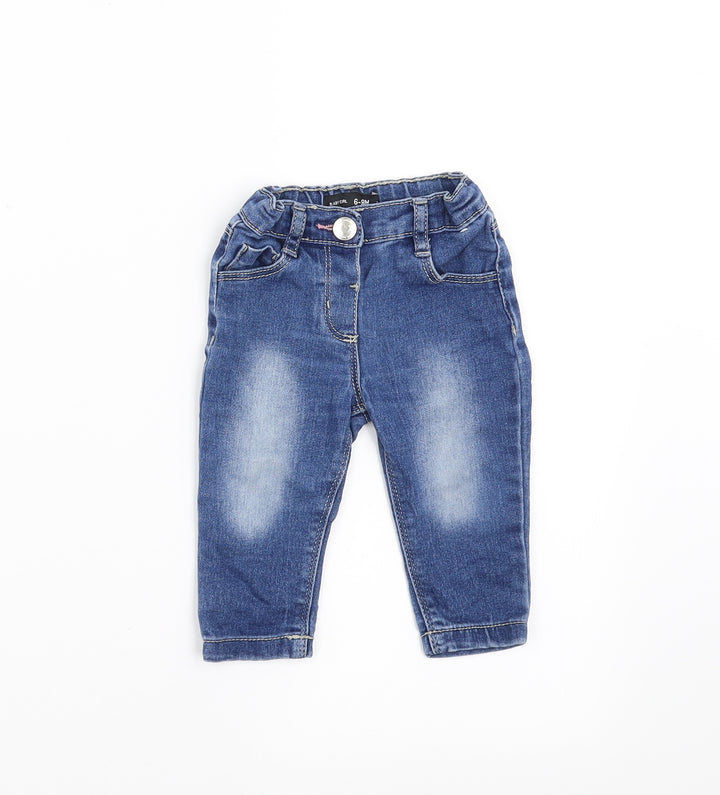 Primark Girls Blue  Denim  Jeans Size 6-9 Months