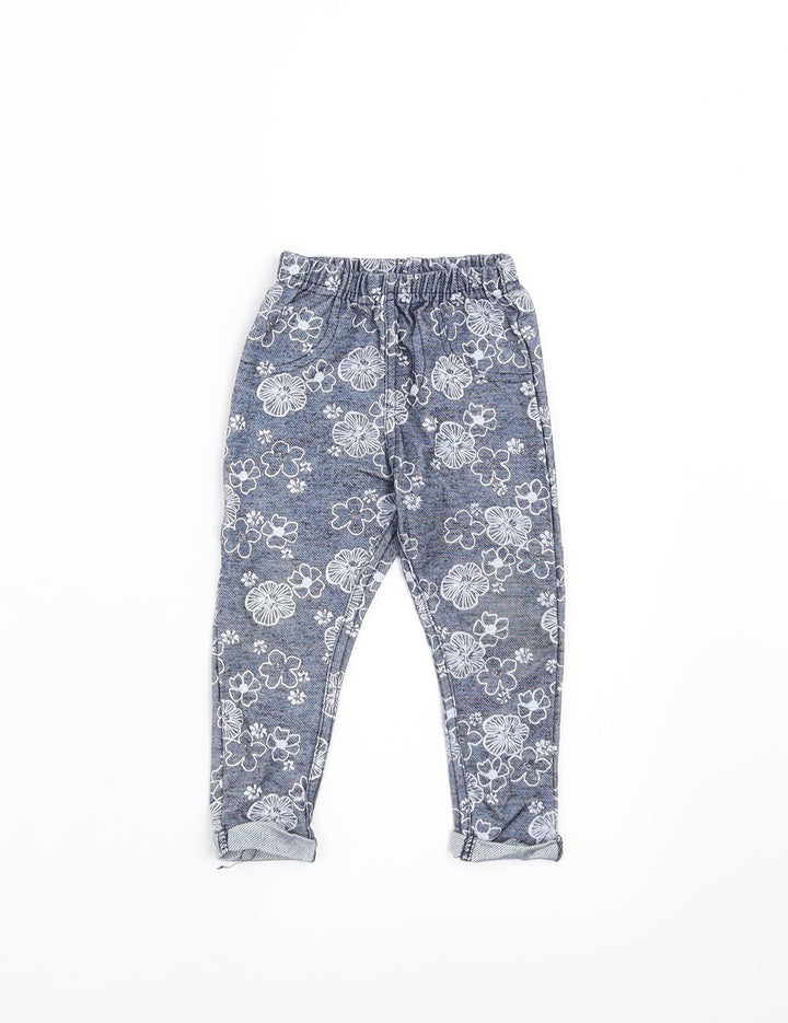 Dunnes Stores Girls Blue Floral   Trousers Size 6-9 Months