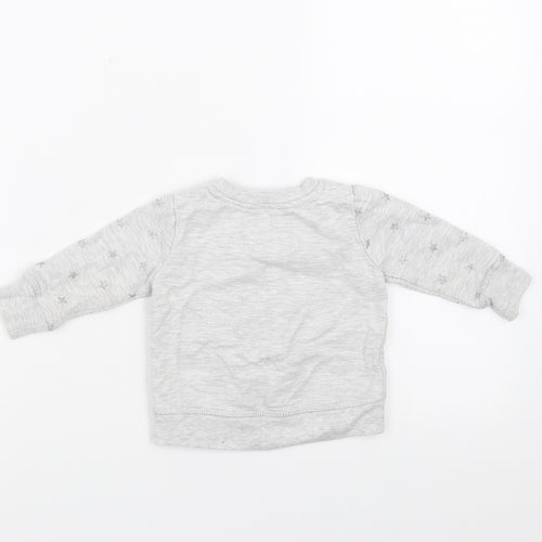 Primark Girls Grey   Pullover Jumper Size 6-9 Months  - unicorn