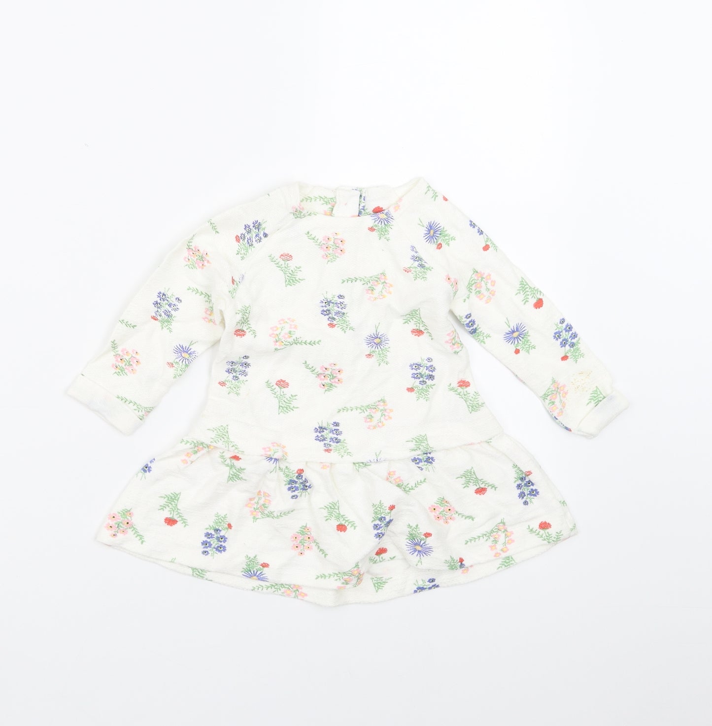 Dunnes Stores Girls White Floral  Fit & Flare  Size 6-9 Months