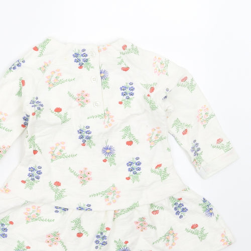 Dunnes Stores Girls White Floral  Fit & Flare  Size 6-9 Months