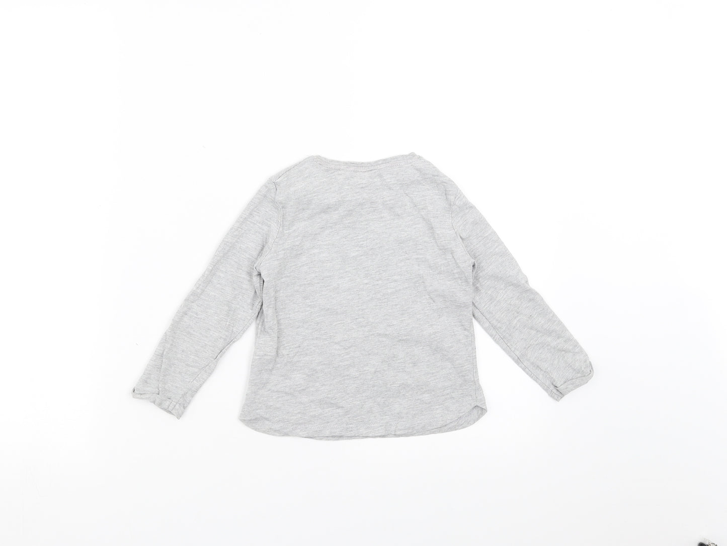 Pep&Co Girls Grey   Basic T-Shirt Size 3-4 Years  - rock star