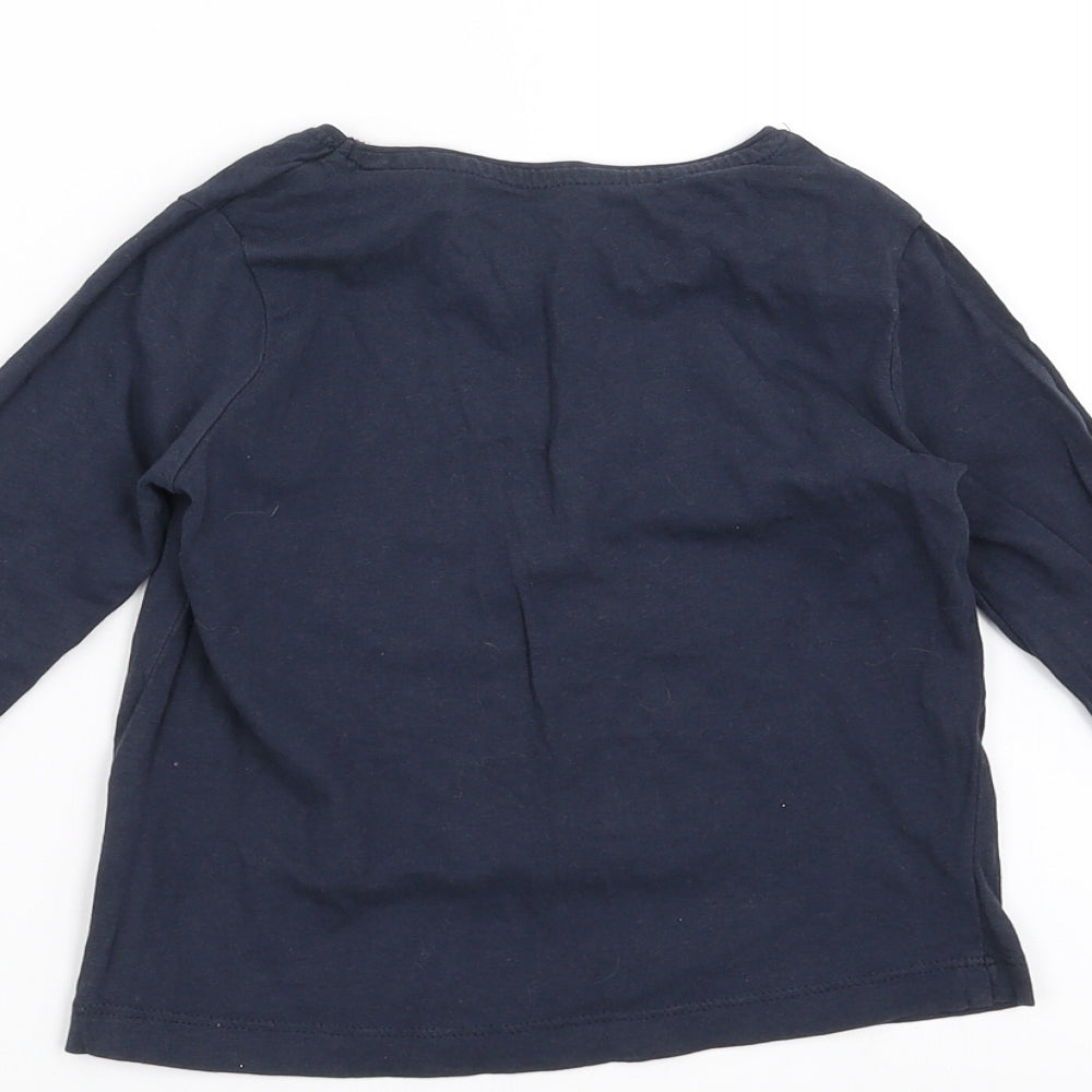 Primark Girls Blue   Basic T-Shirt Size 3-4 Years  - bonjour