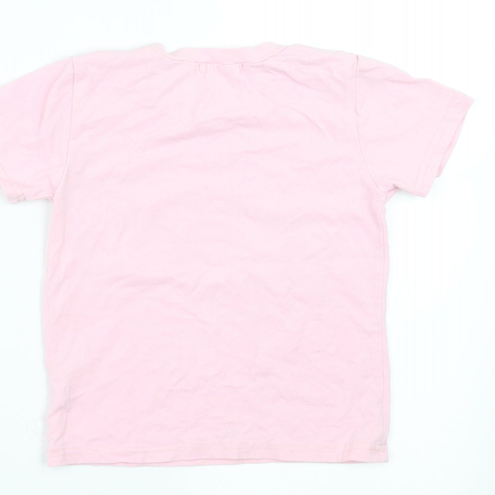 Preworn Girls Pink   Basic T-Shirt Size 5 Years  - Big Sister