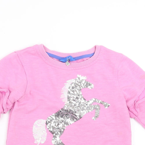 Joules Girls Pink   Pullover Sweatshirt Size 6 Years  - horse