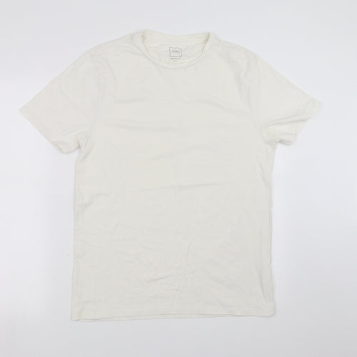 River Island Mens White    T-Shirt Size L  - Muscle Fit