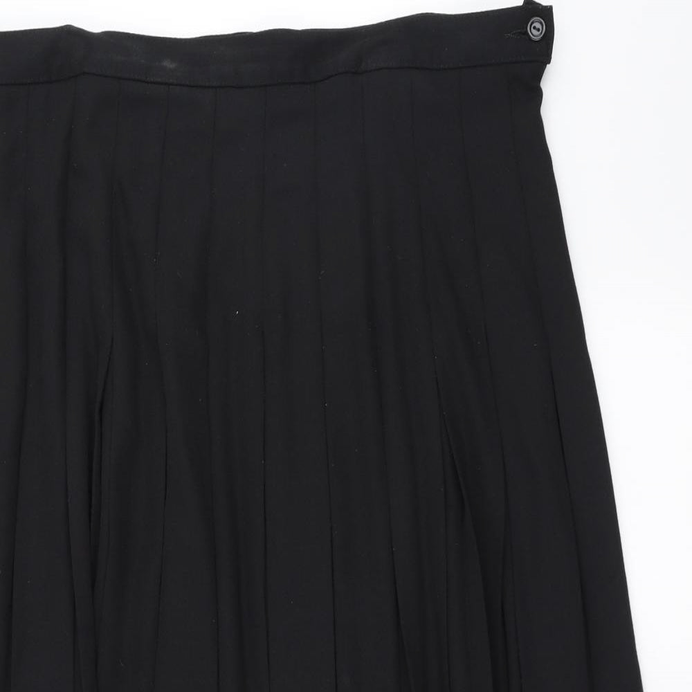 Marks and Spencer Womens Black   A-Line Skirt Size 20  - pleated