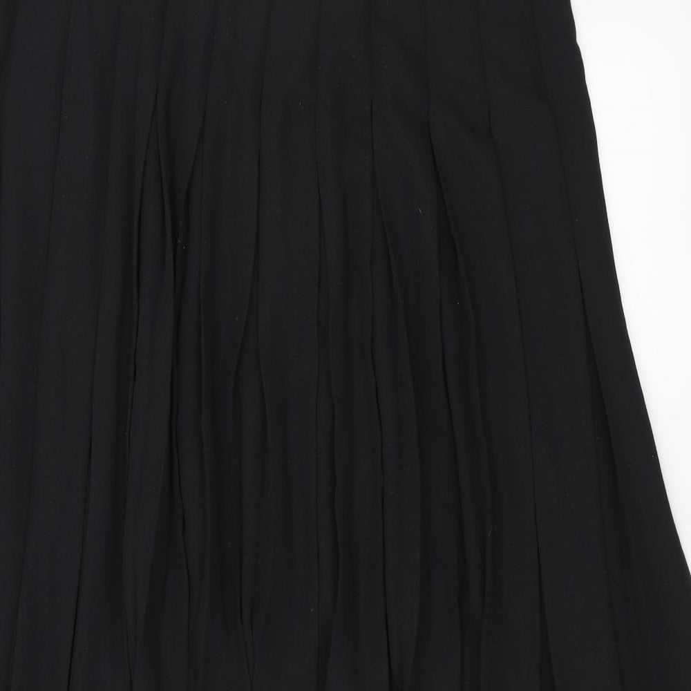 Marks and Spencer Womens Black   A-Line Skirt Size 20  - pleated
