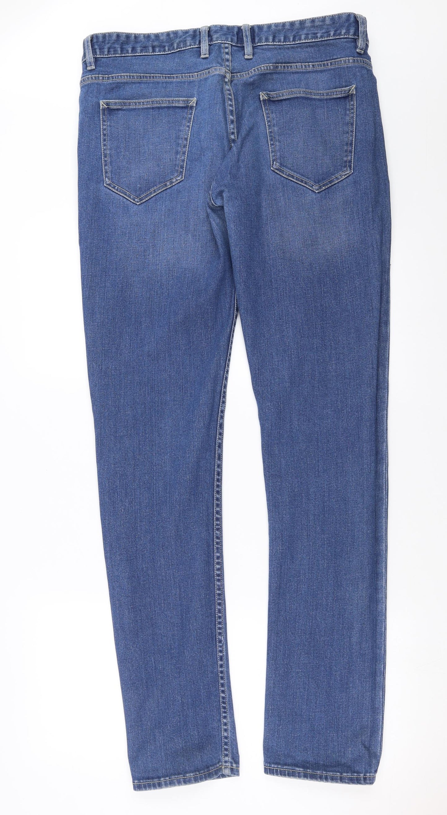 Topman Mens Blue  Denim Straight Jeans Size 34 in L34 in