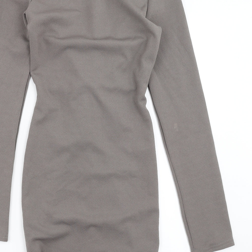 Preworn Womens Grey   Bodycon  Size 10  - Twist front